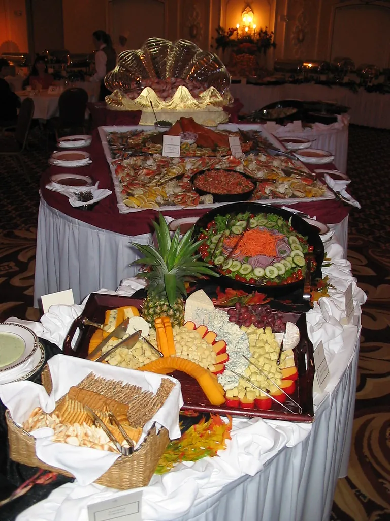 Buffet de catering montado
